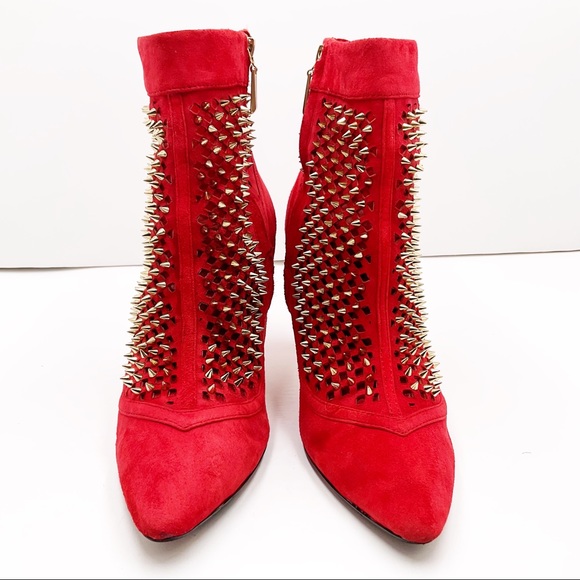 {ZARA} Suede Studded Ankle Boots - Picture 5 of 16